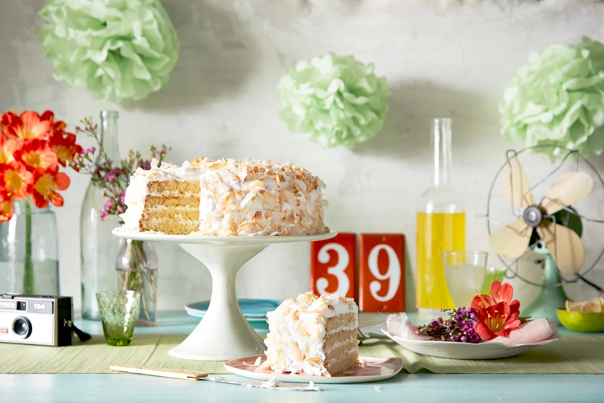 Coconut Cake on table