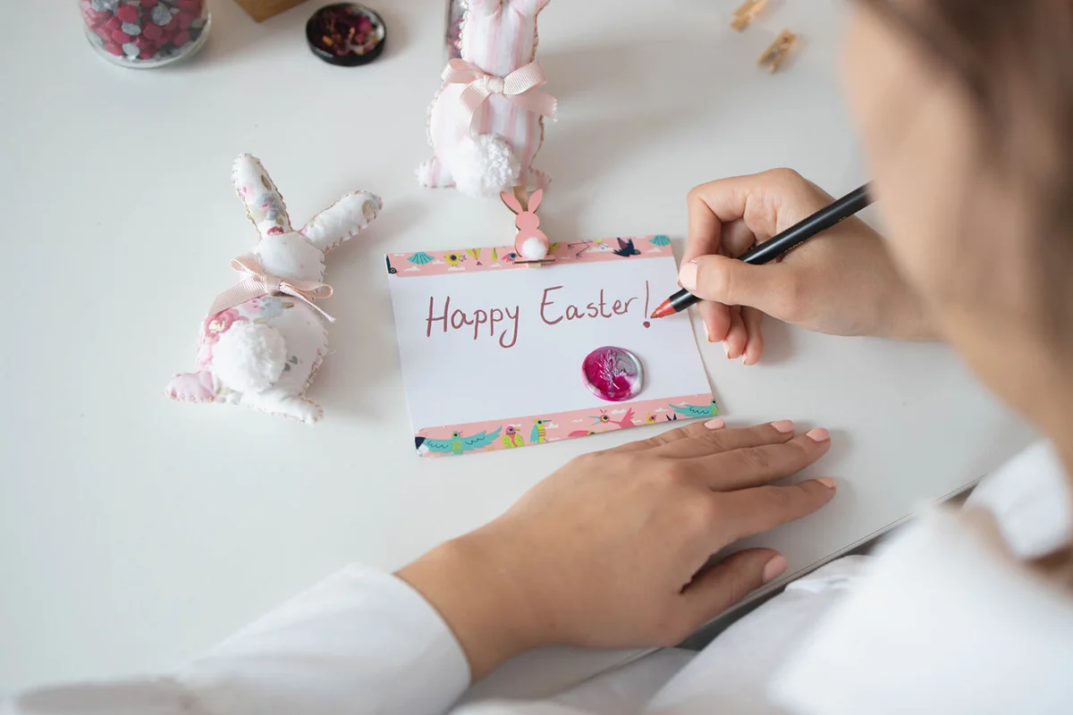 Handmade happy easter card
