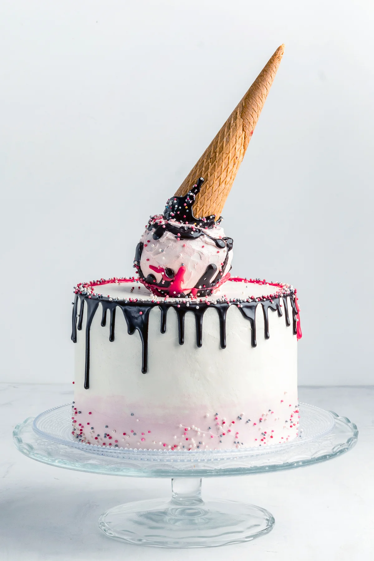 Ice cream cone birthday layer cake