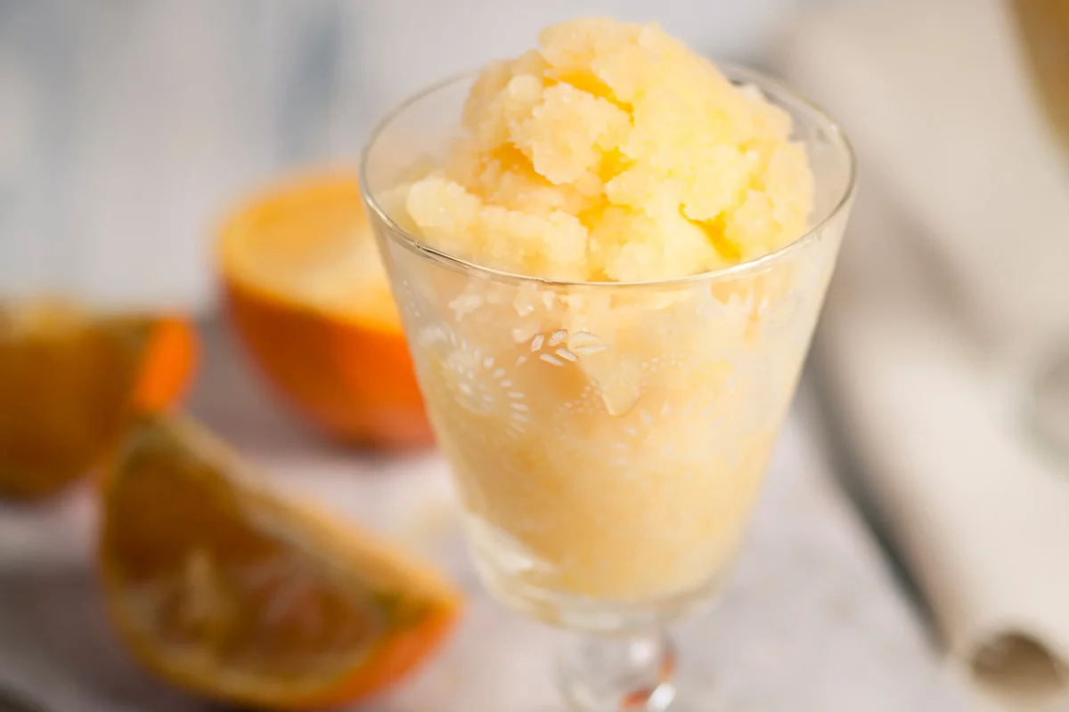 Glass of Orange Sherbet Punch