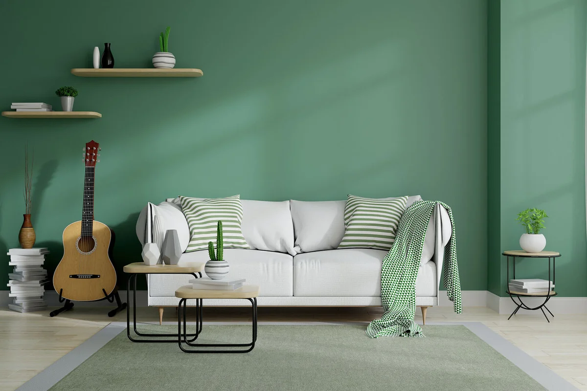 Modern Mid Century And Minamalist Interior Of Living Room