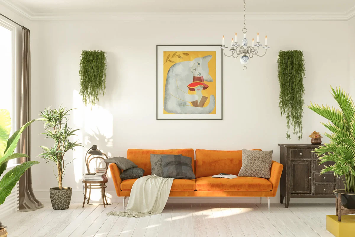 Living room in retro style
