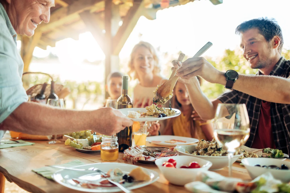 family meal at Spring Equinox