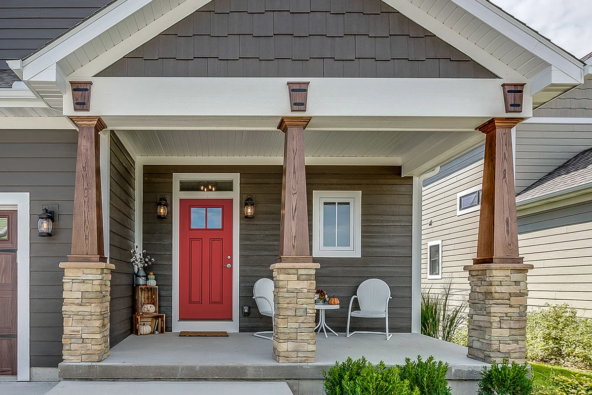 red door of house