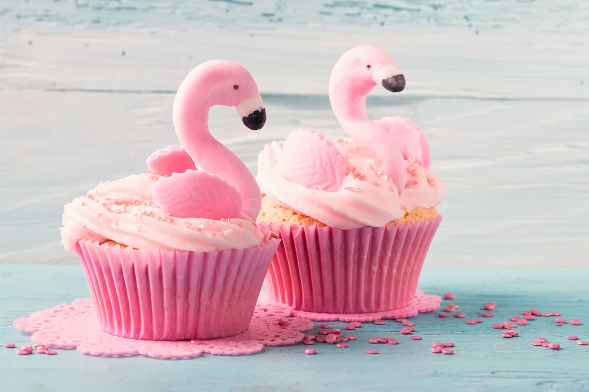 flamingo cupcakes