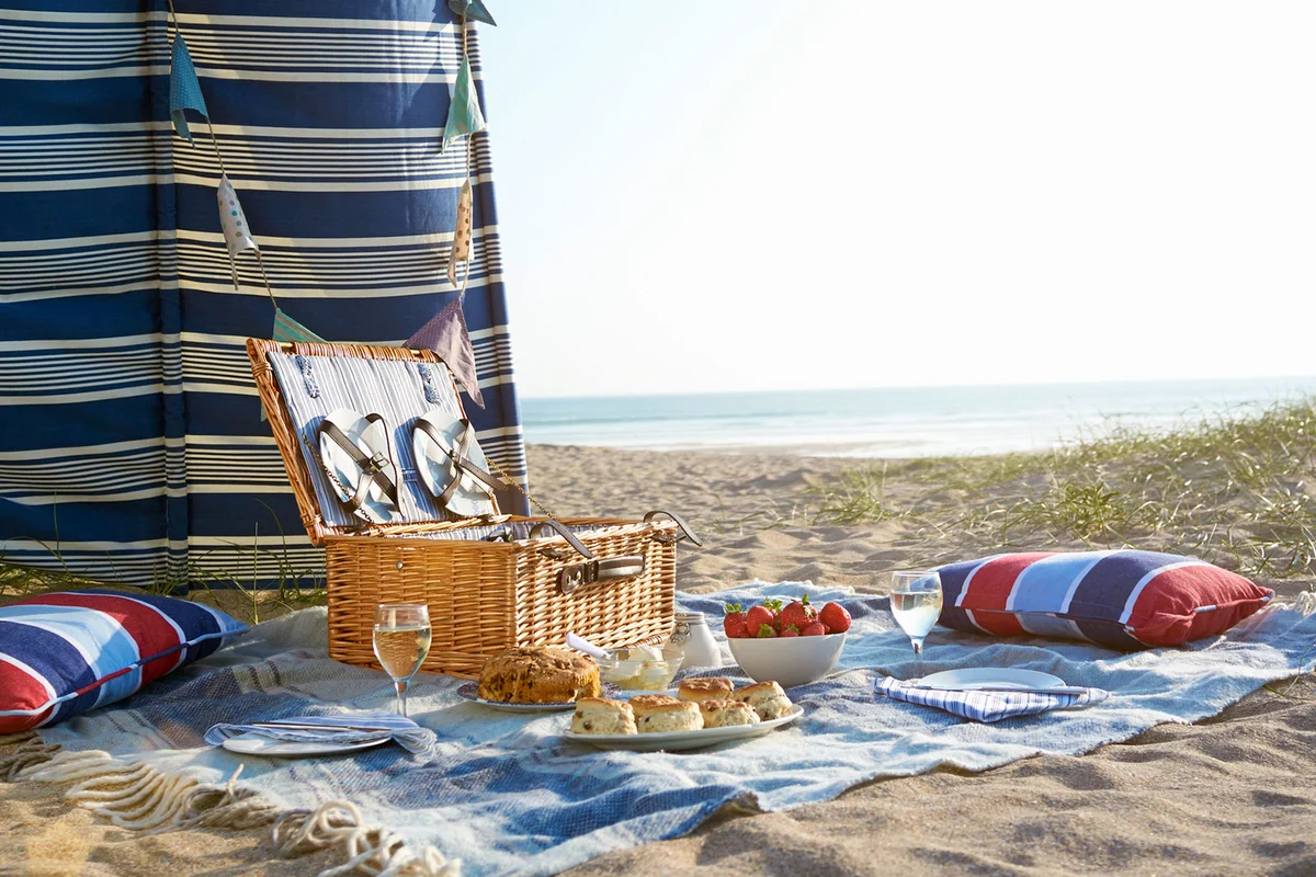 nautical theme picnic at beach