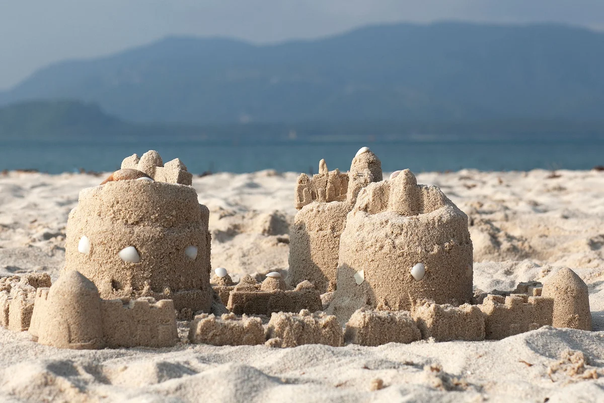 sandcastle on beach