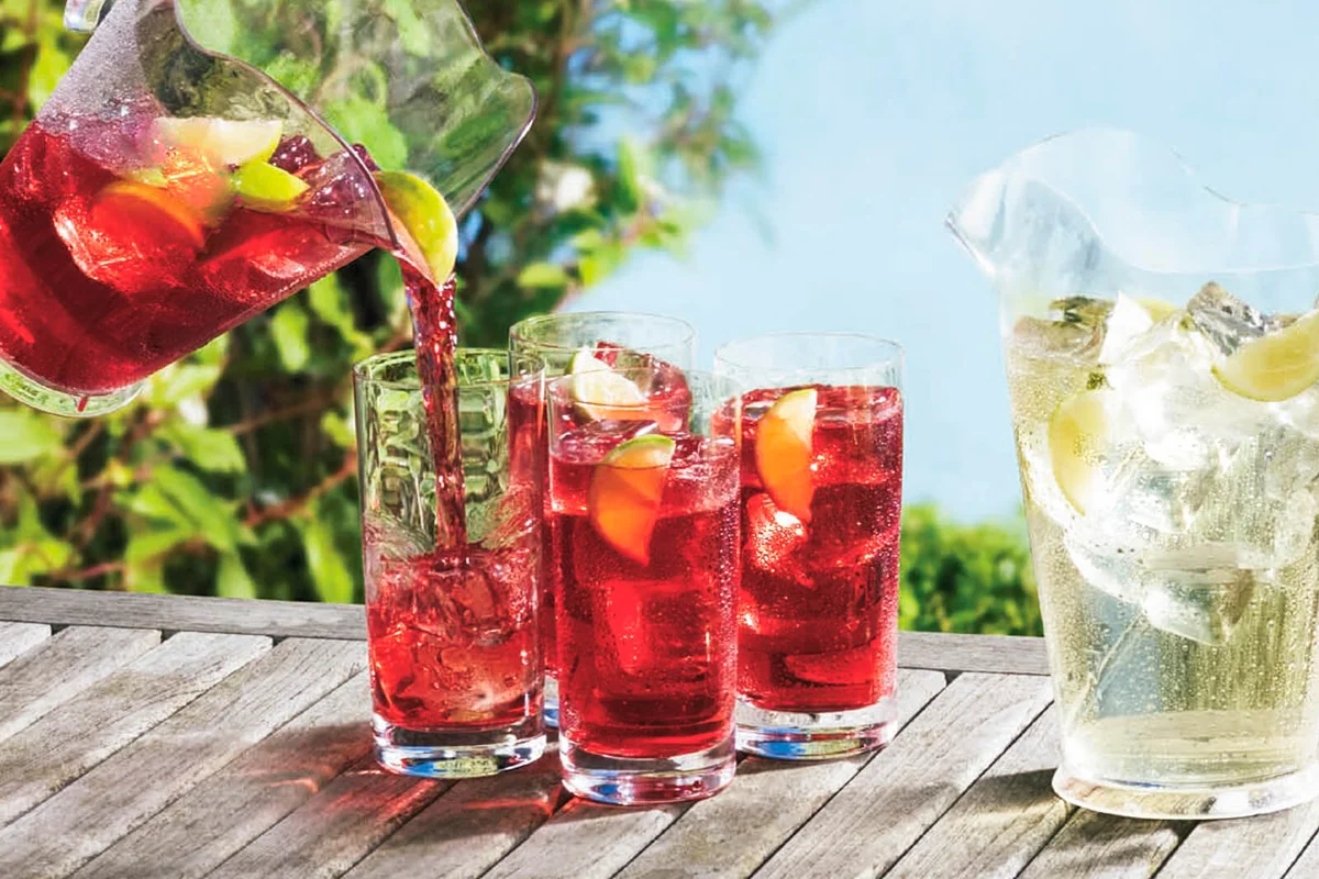 Summer Drinks On Table Outside