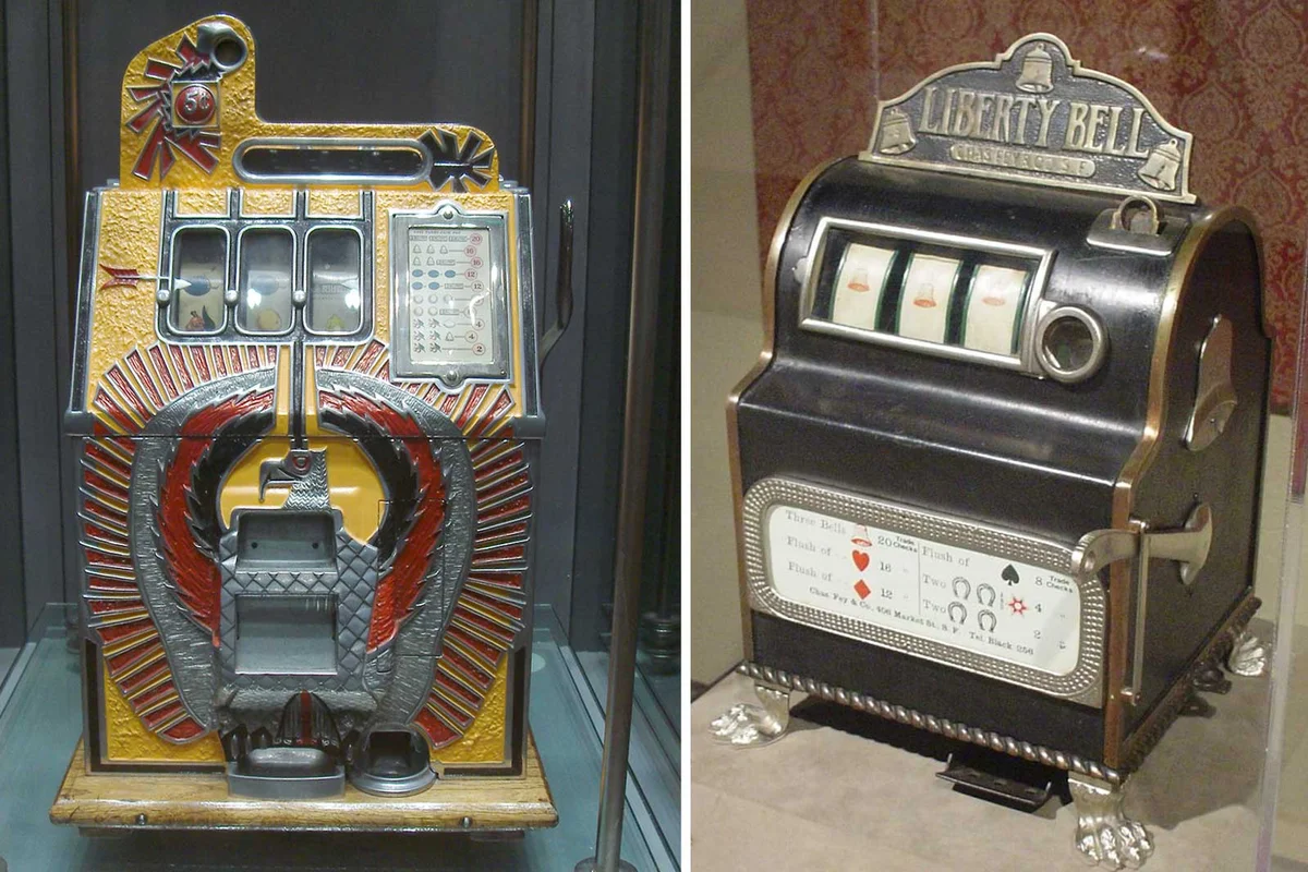 two vintage slot machines