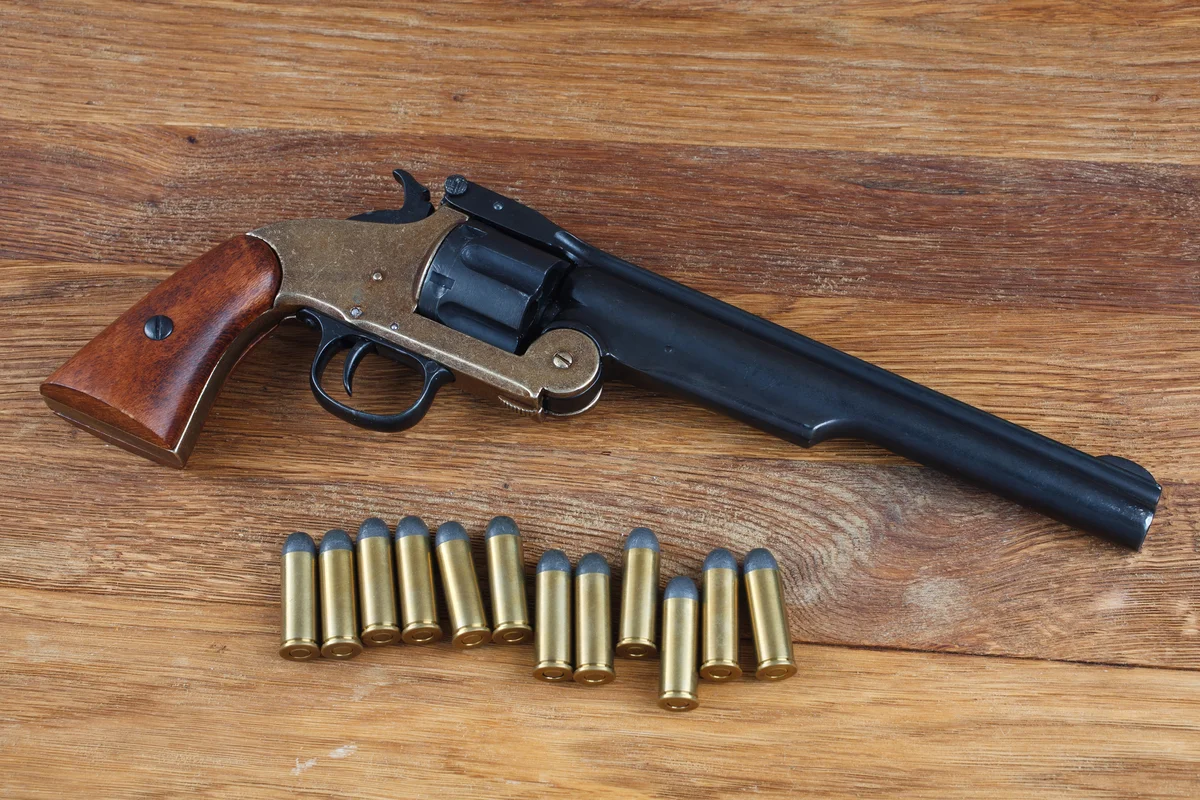 .44 smith and wesson single action revolver gun