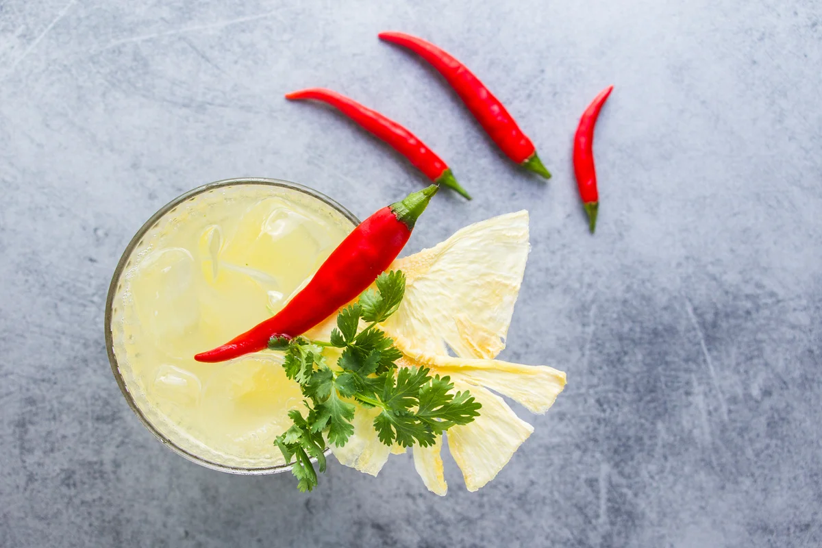 spicy cocktail with red chili