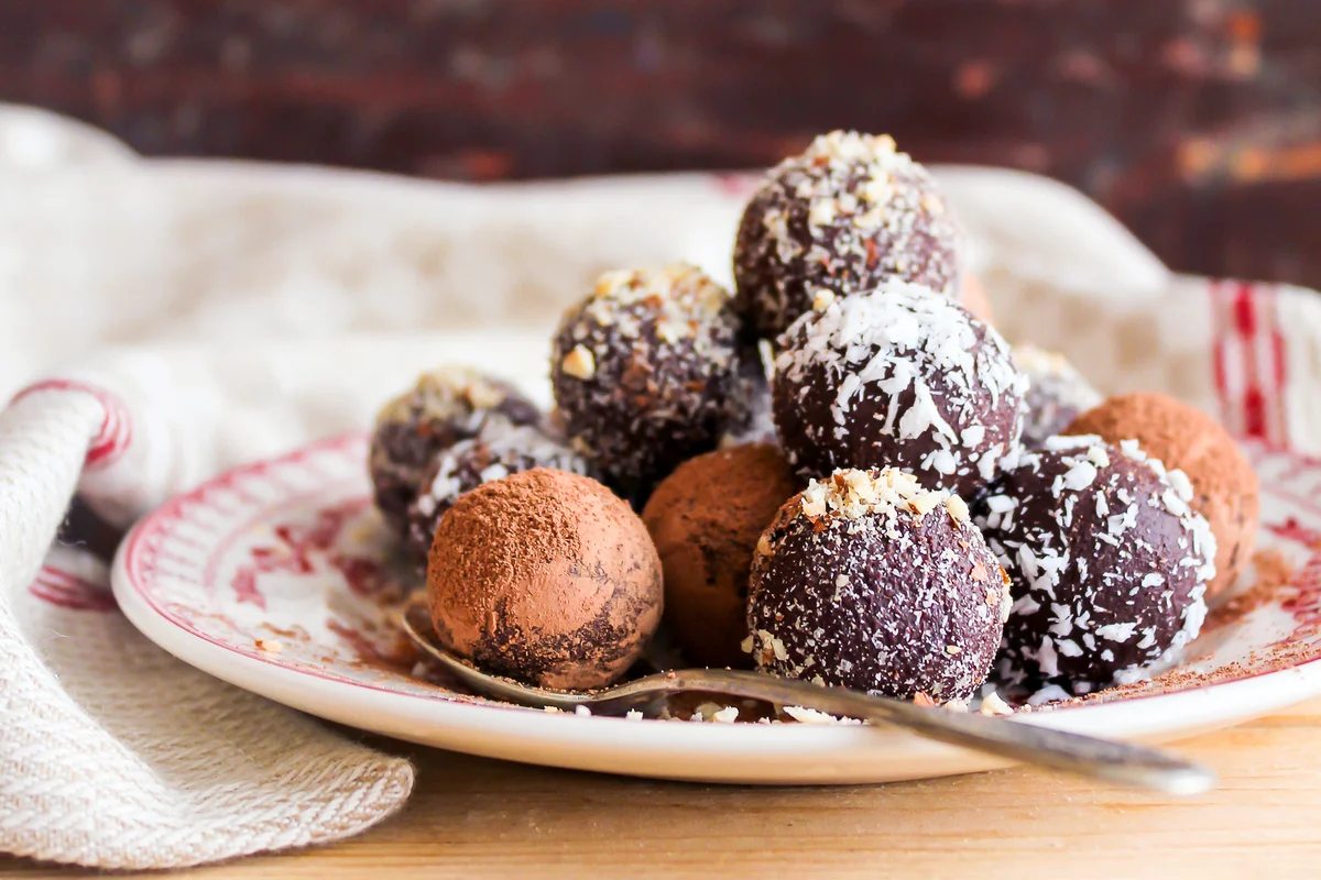 Assorted dark chocolate truffles