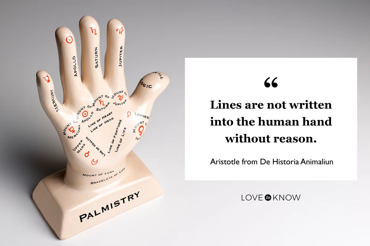 Palmistry hand and quote