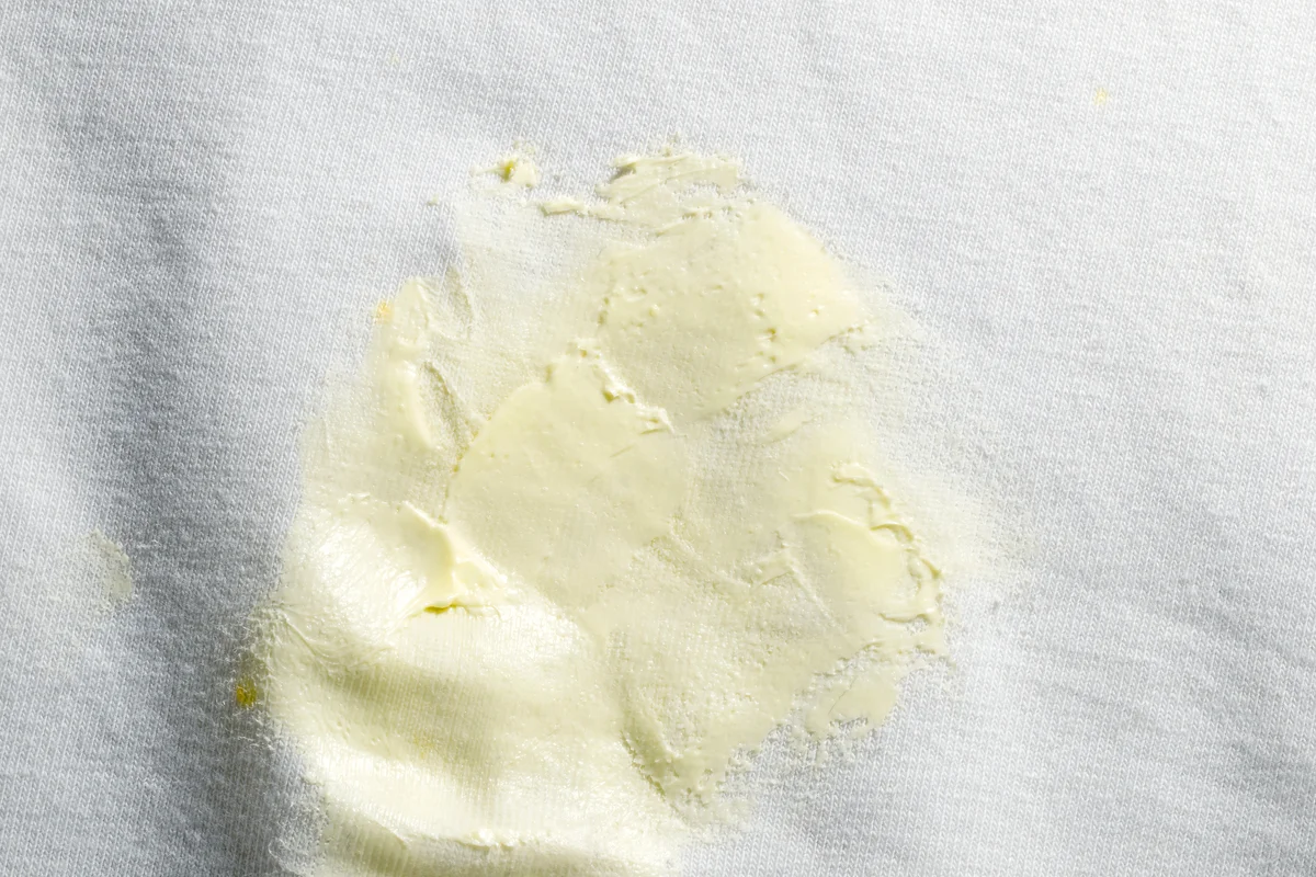 Stain of butter on white cloth
