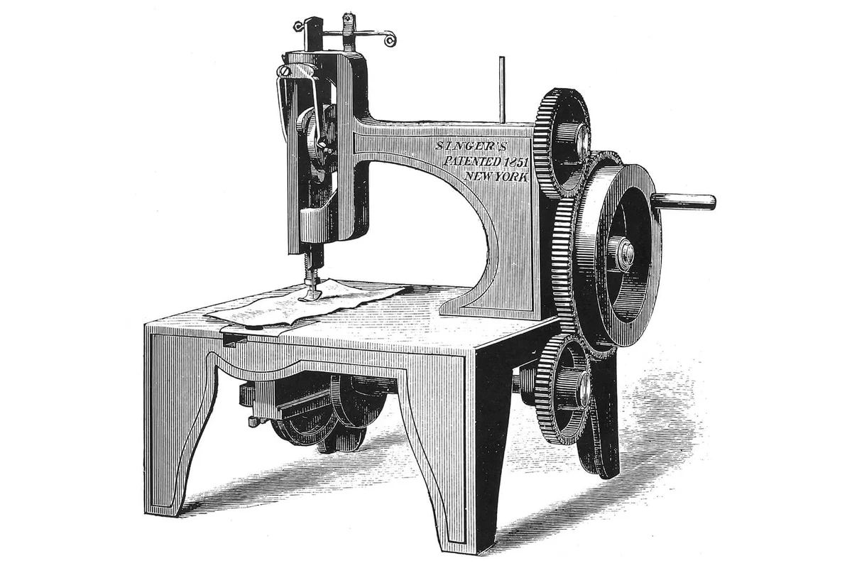 Isaac Merrit Singer's first sewing machine, patented in 1851 | Getty Editorial Use
