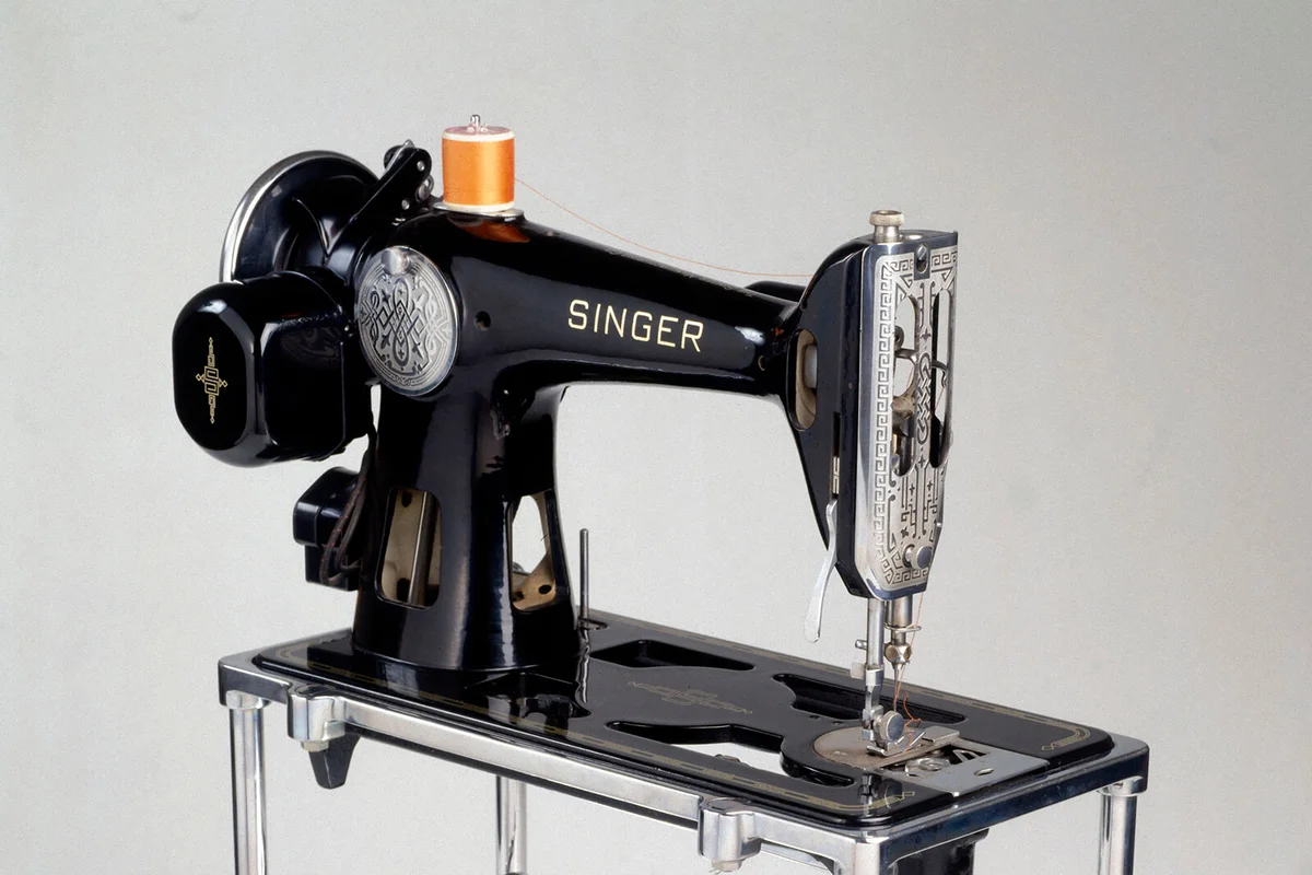 Singer lock-stitch electric sewing machine, 1936. Model 201K | Getty Editorial Use