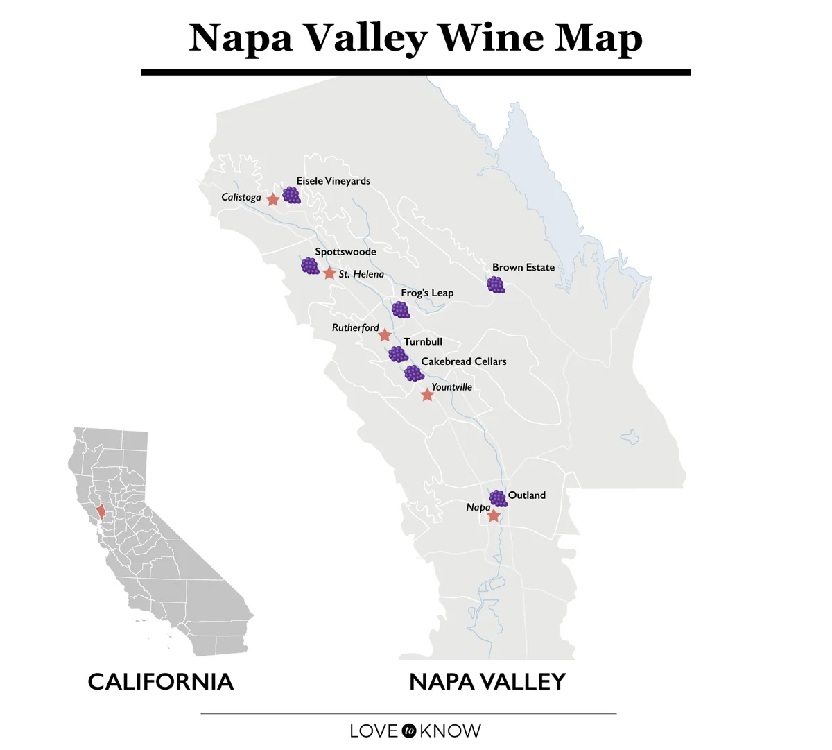 Napa Valley Wine Map