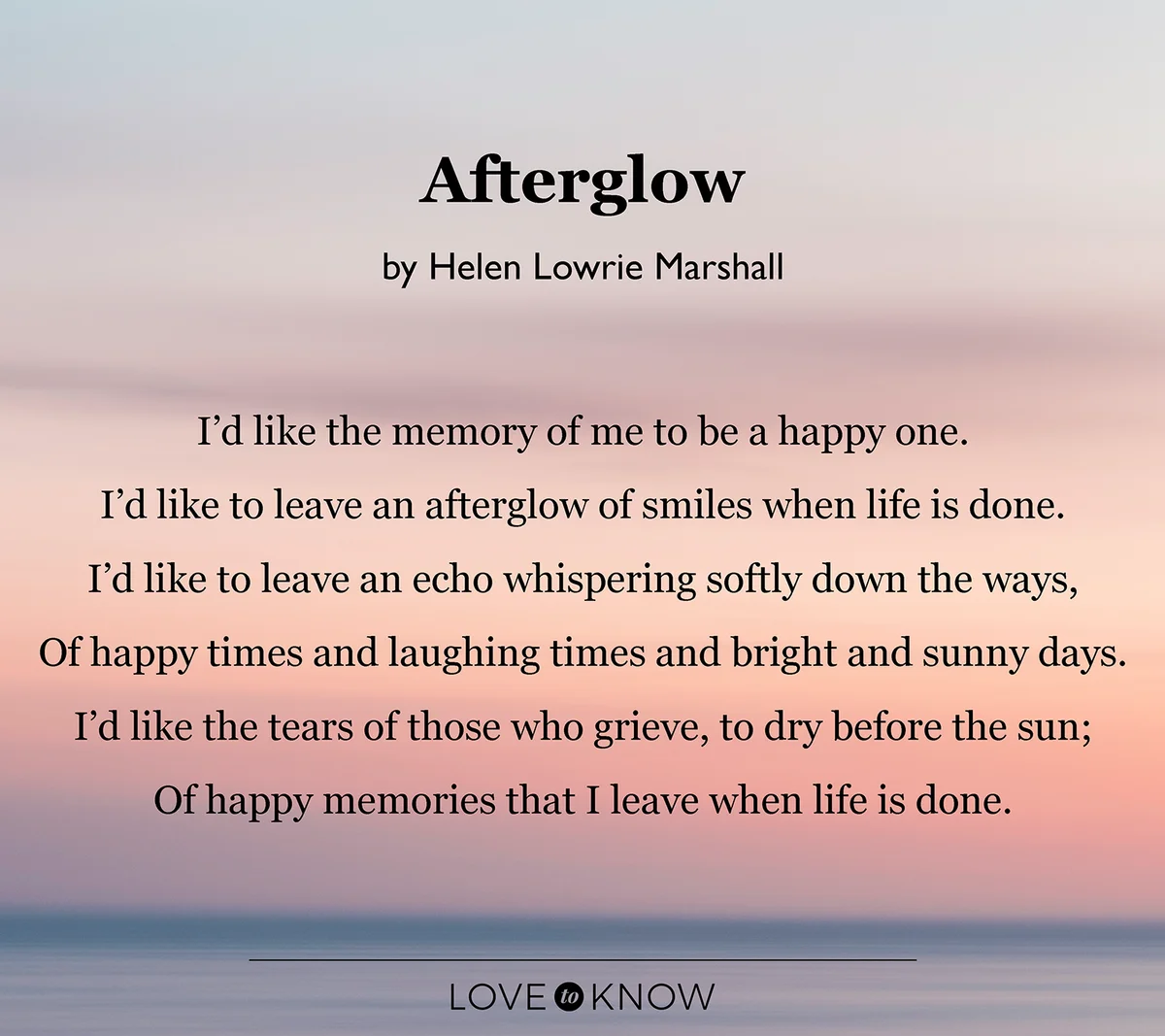 Afterglow Poem