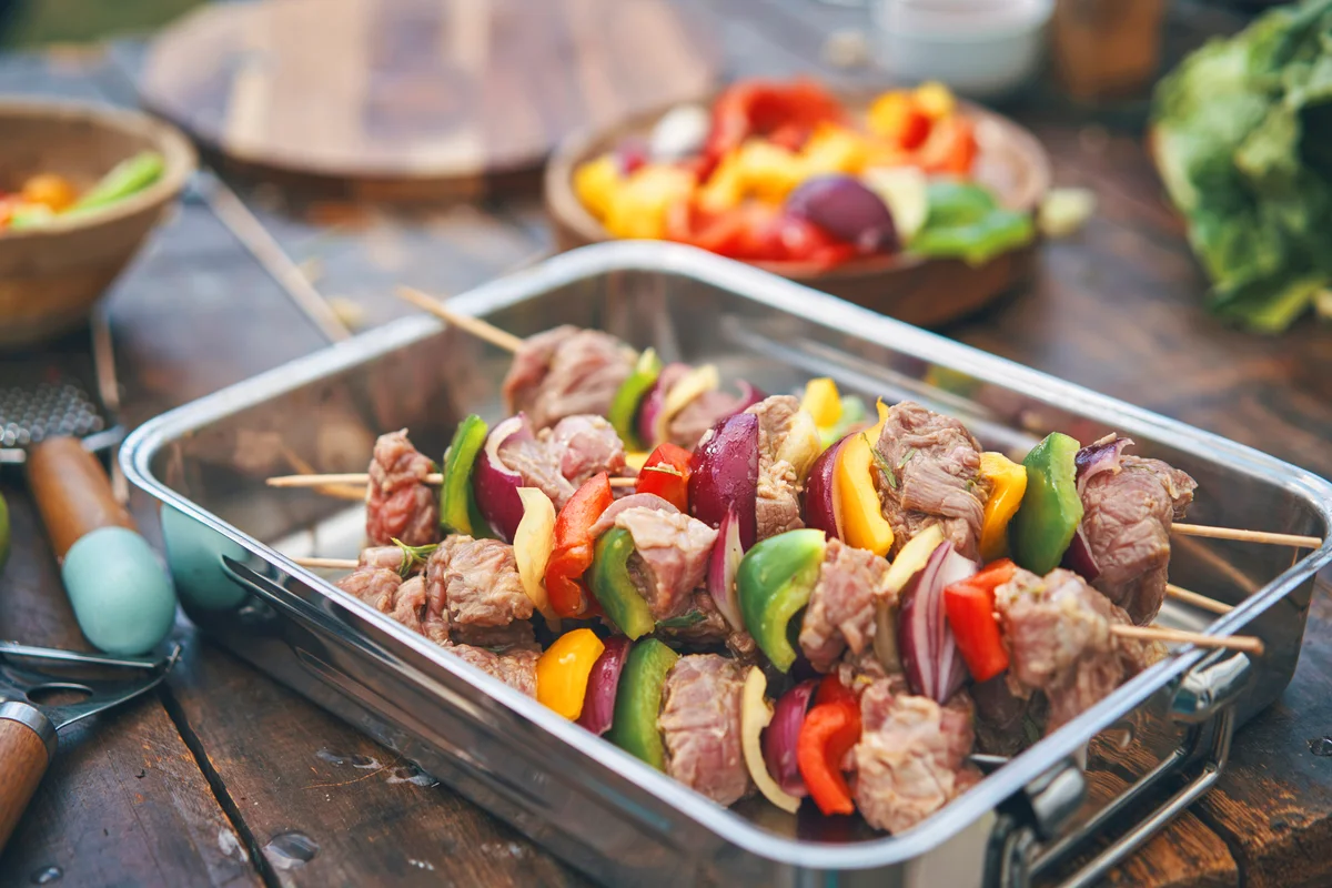 Roasted Beef Kebab with Vegetables