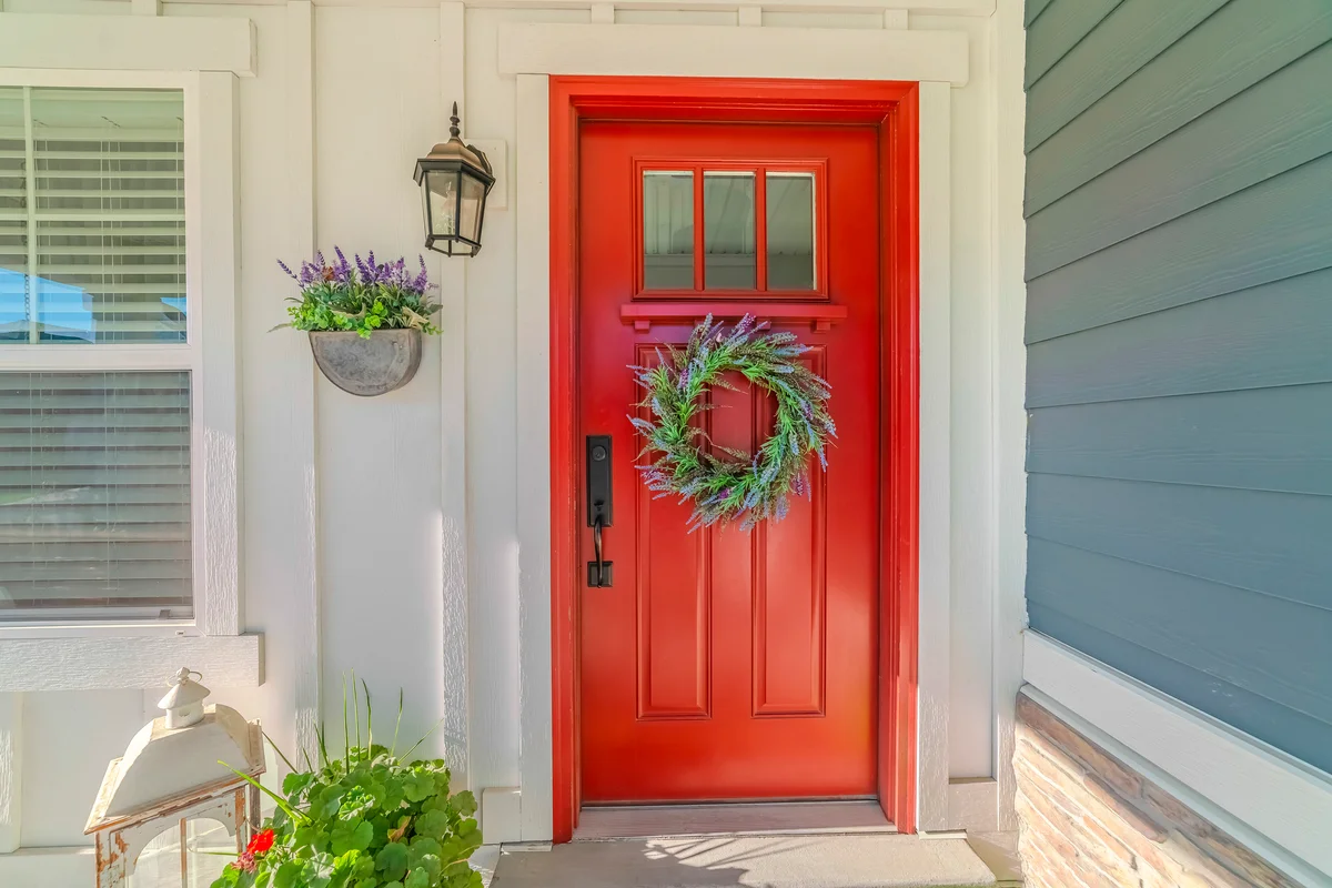 house with red door