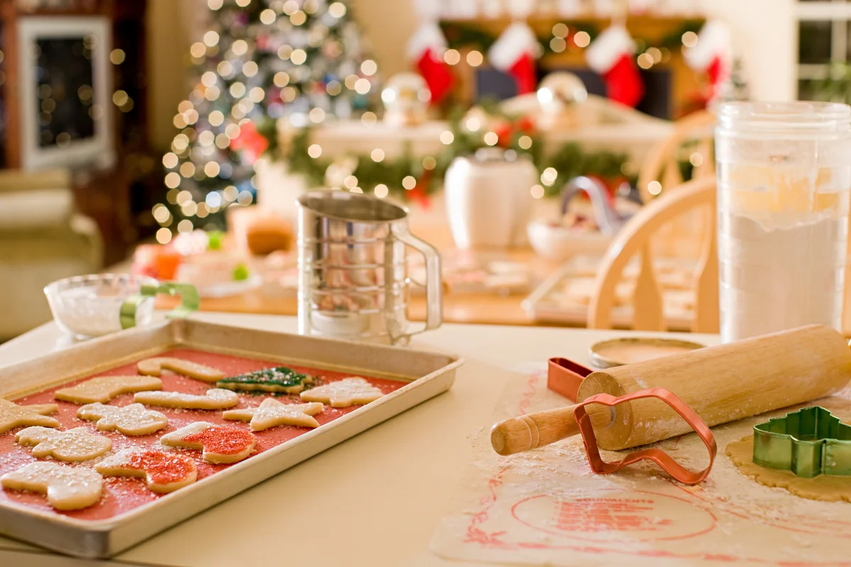 cookie sheet on table