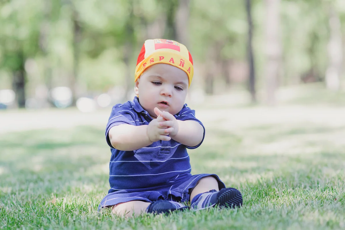 Baby Boy with Spanish Headscarf