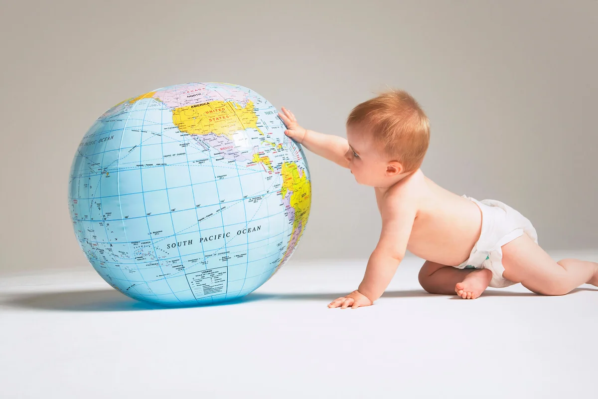 Baby Examining Inflatable Globe