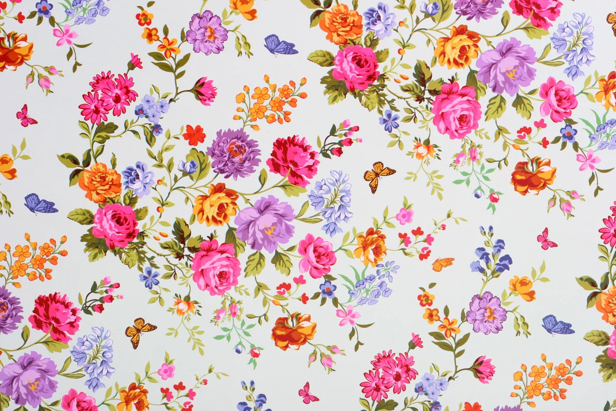 1940s vintage retro floral print fabric
