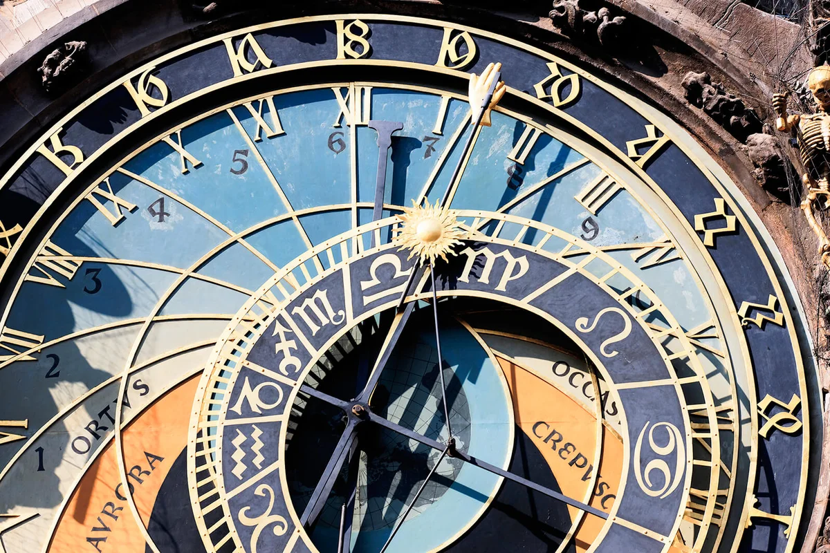 part of zodiacal clock in Prague city