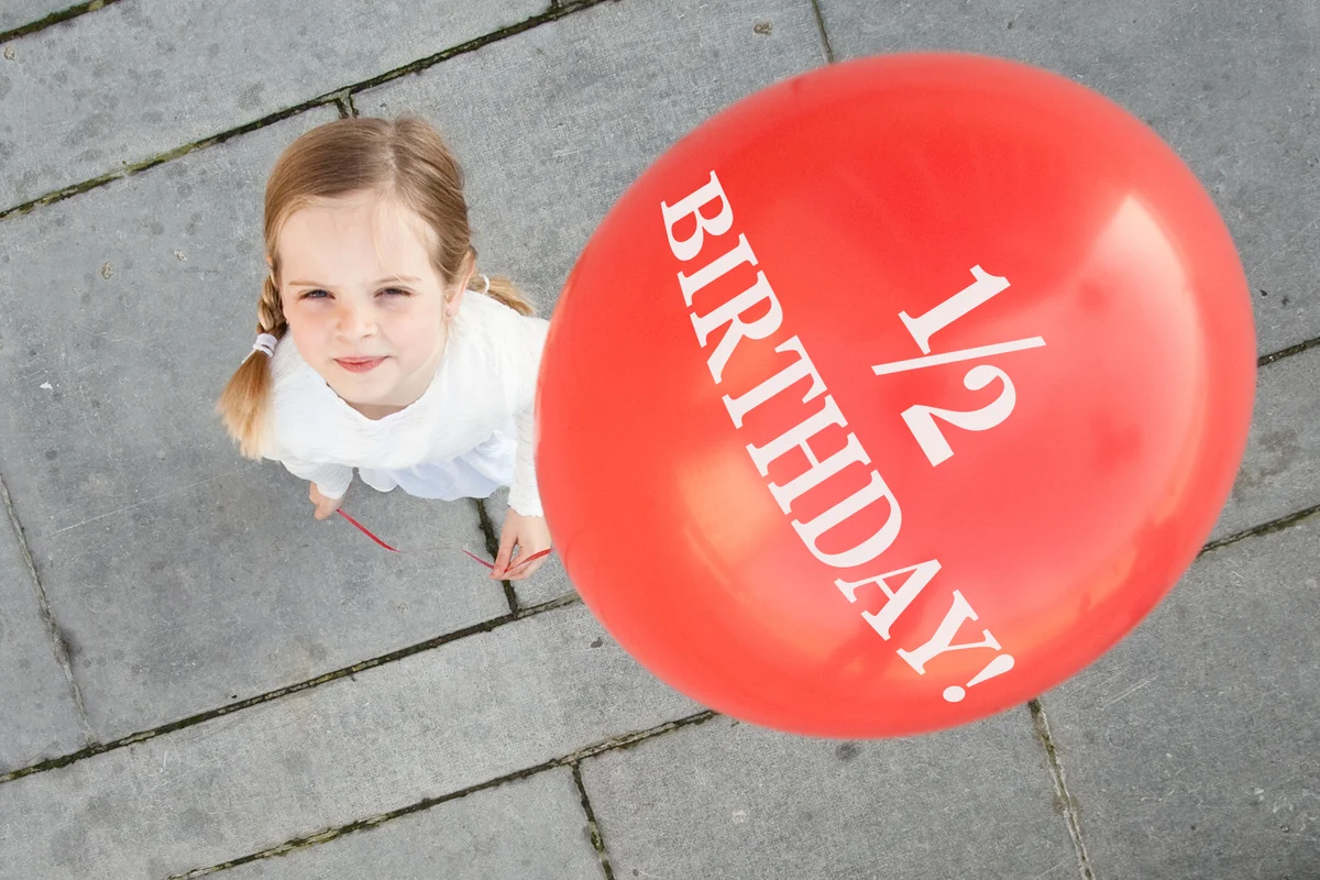 Half birthday red balloon