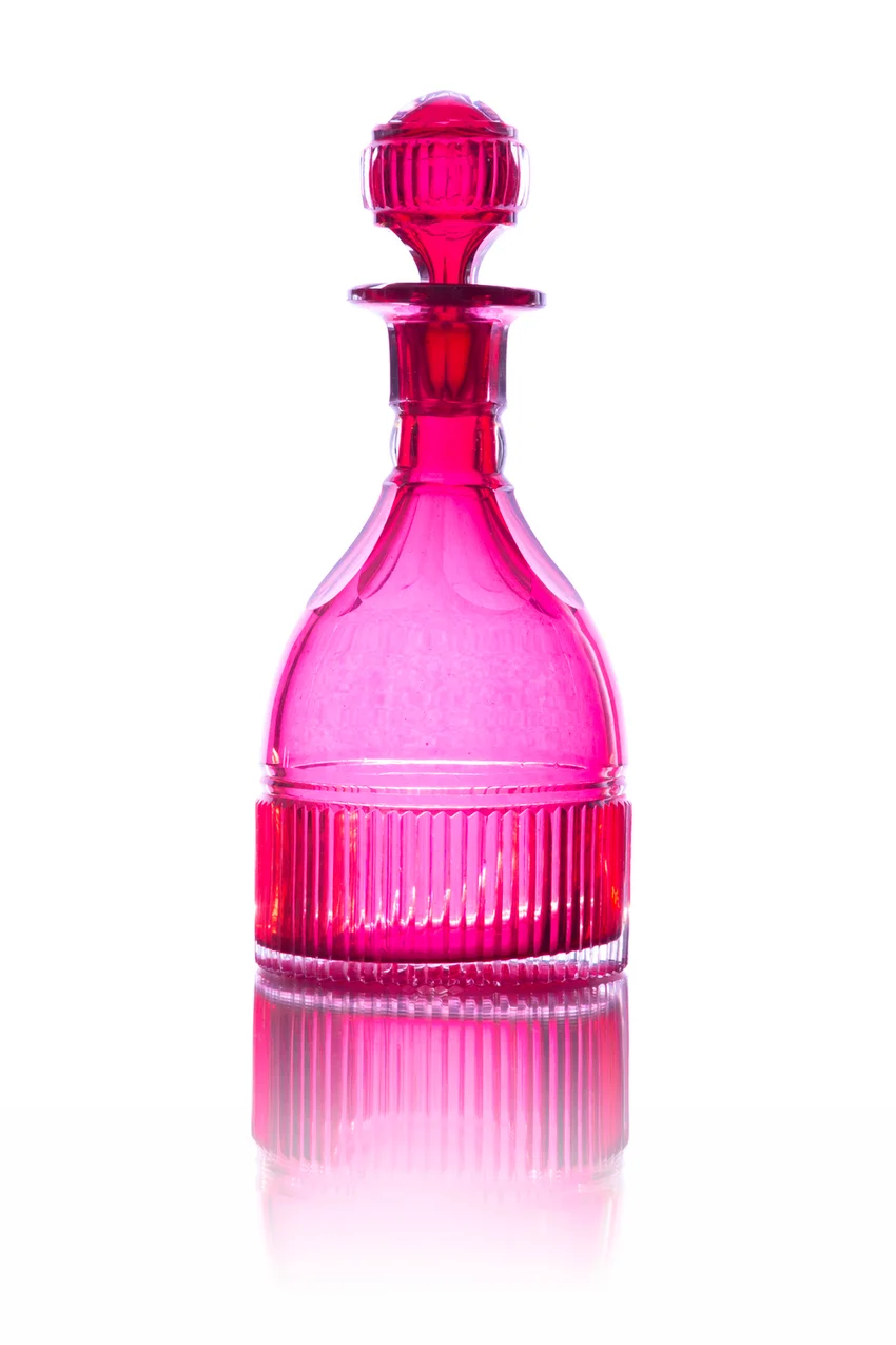 Antique crystal pink carafe