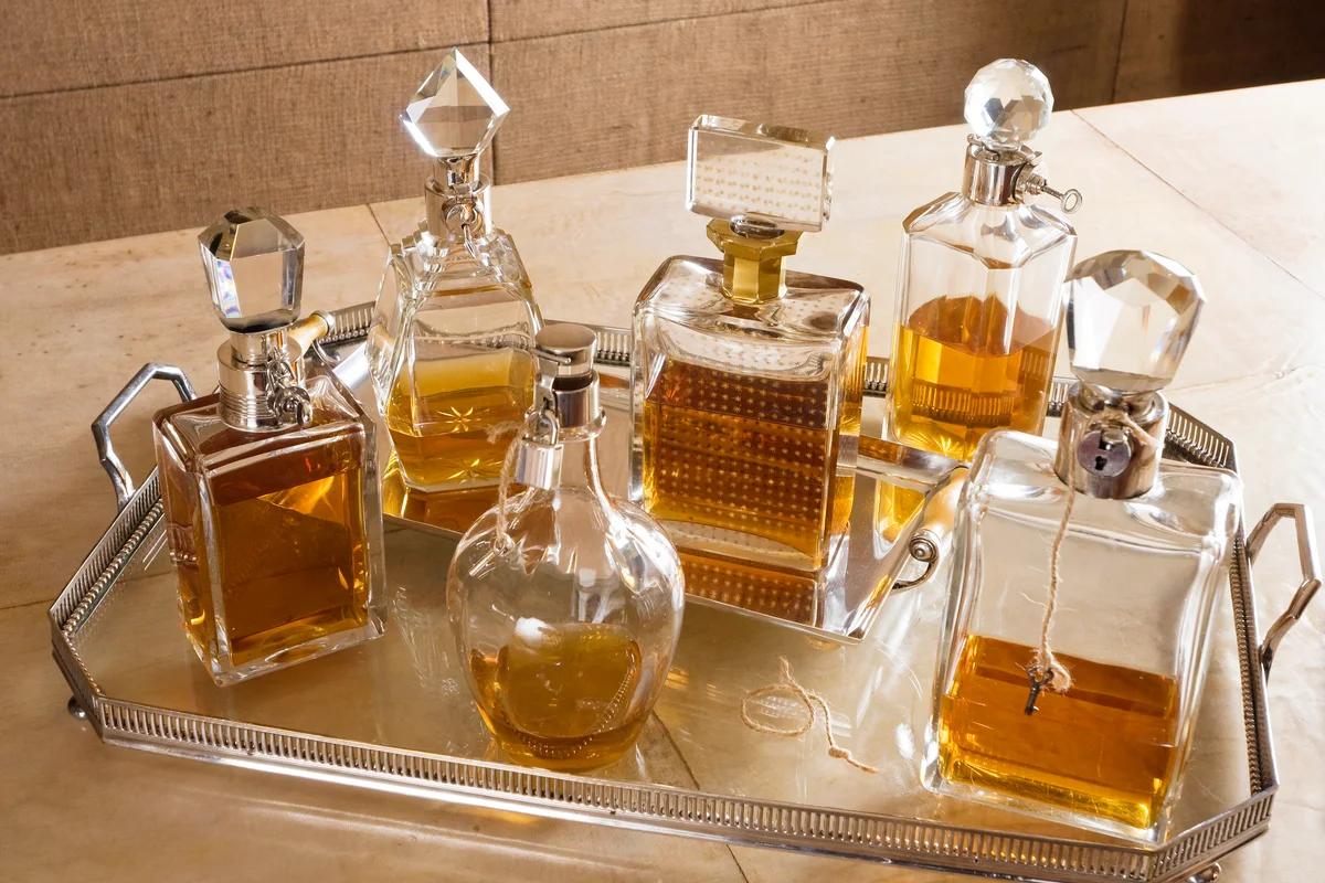 Art Deco silver mounted decanters
