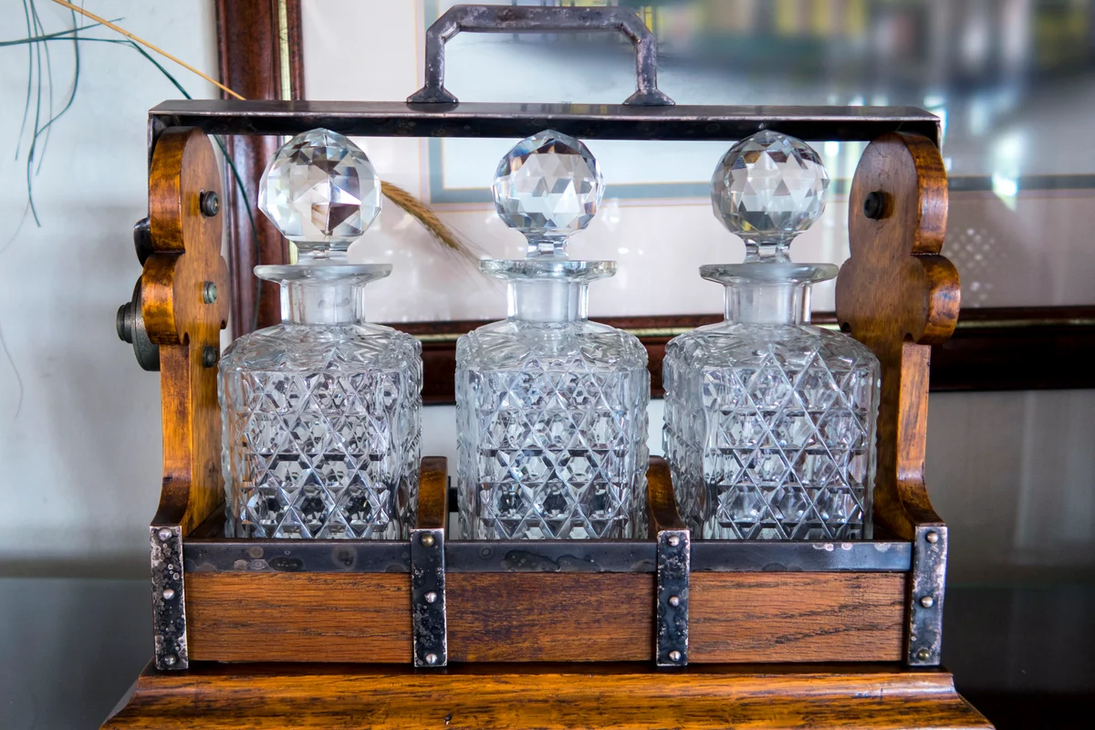 Empty crystal decanters