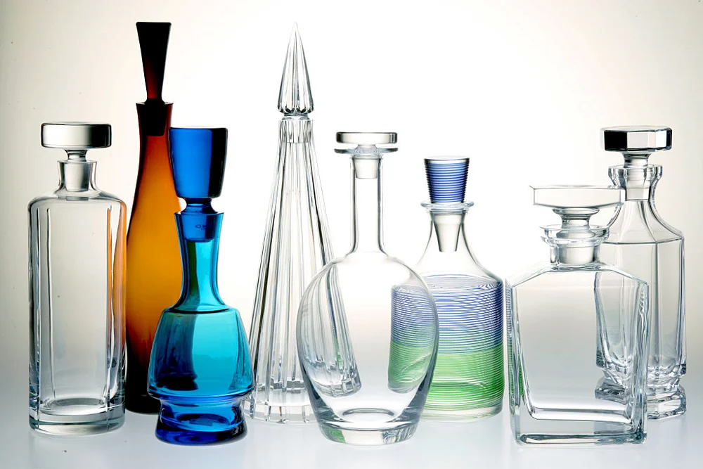 Different shapes of decanters