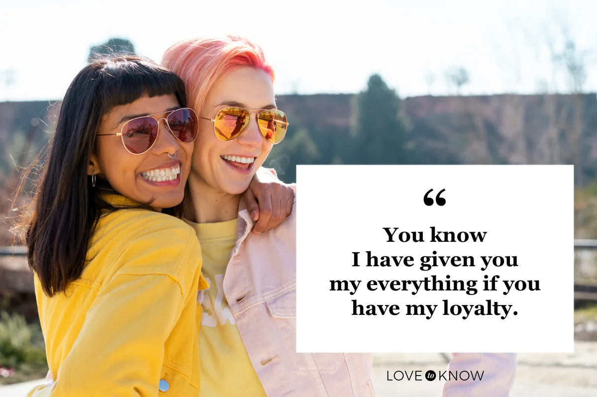 loyalty quote two women couple smiling