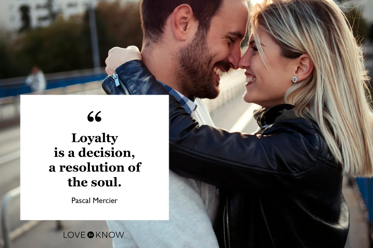 loyalty quote happy couple embracing