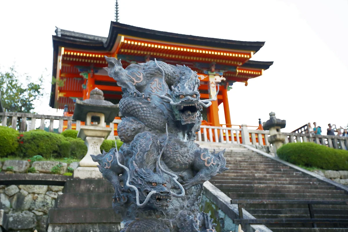 Bronze dragon, sculpture in the city of Kyoto Japan