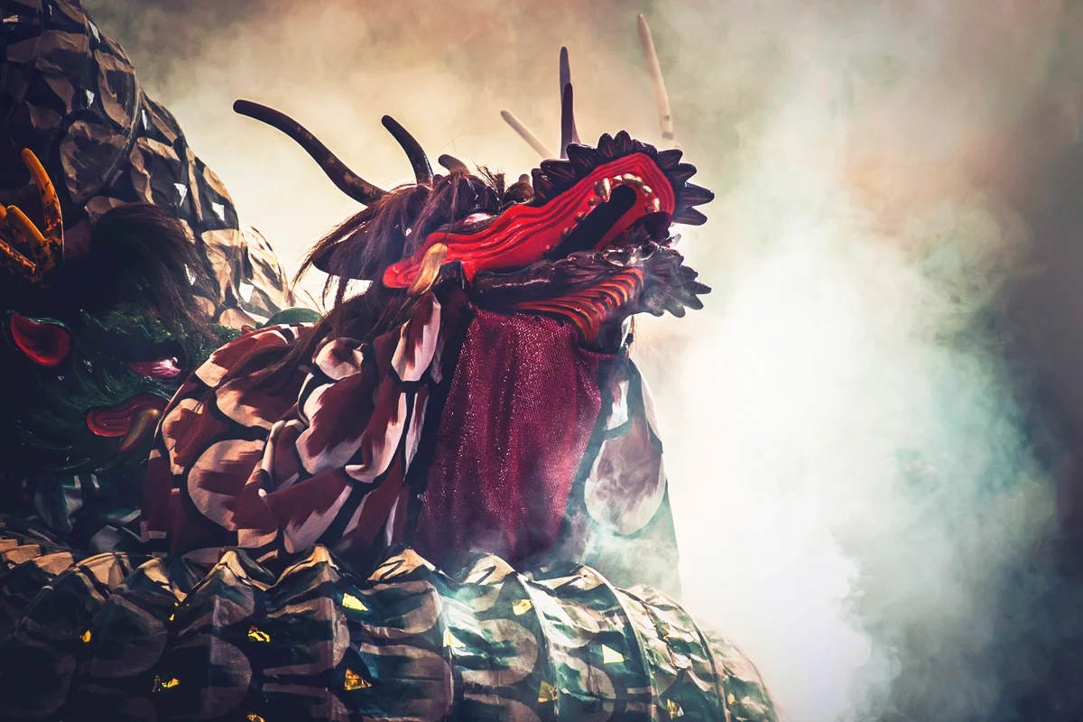 Traditional dragon theater in Yoyogi Park