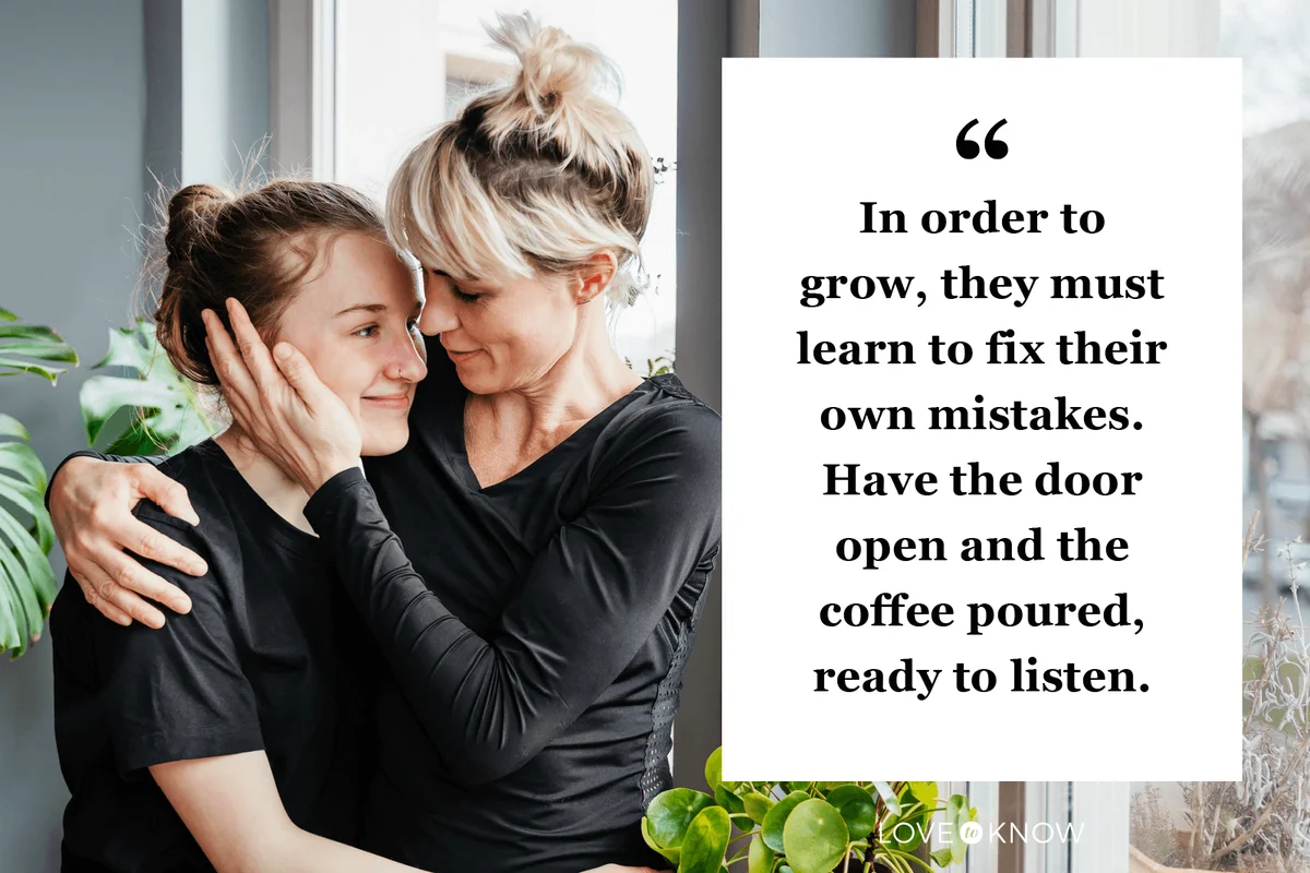 Single Mom Affectionately Hugging Teenage Daughter