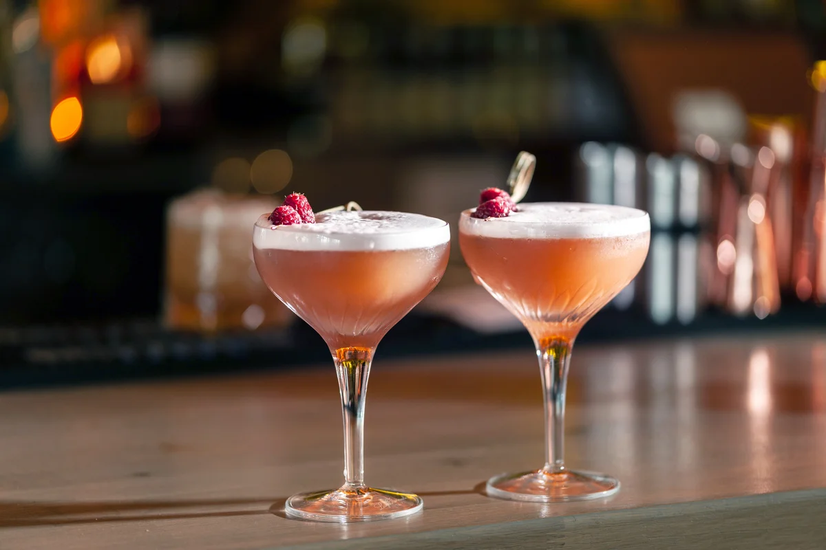 Two french martinis on table