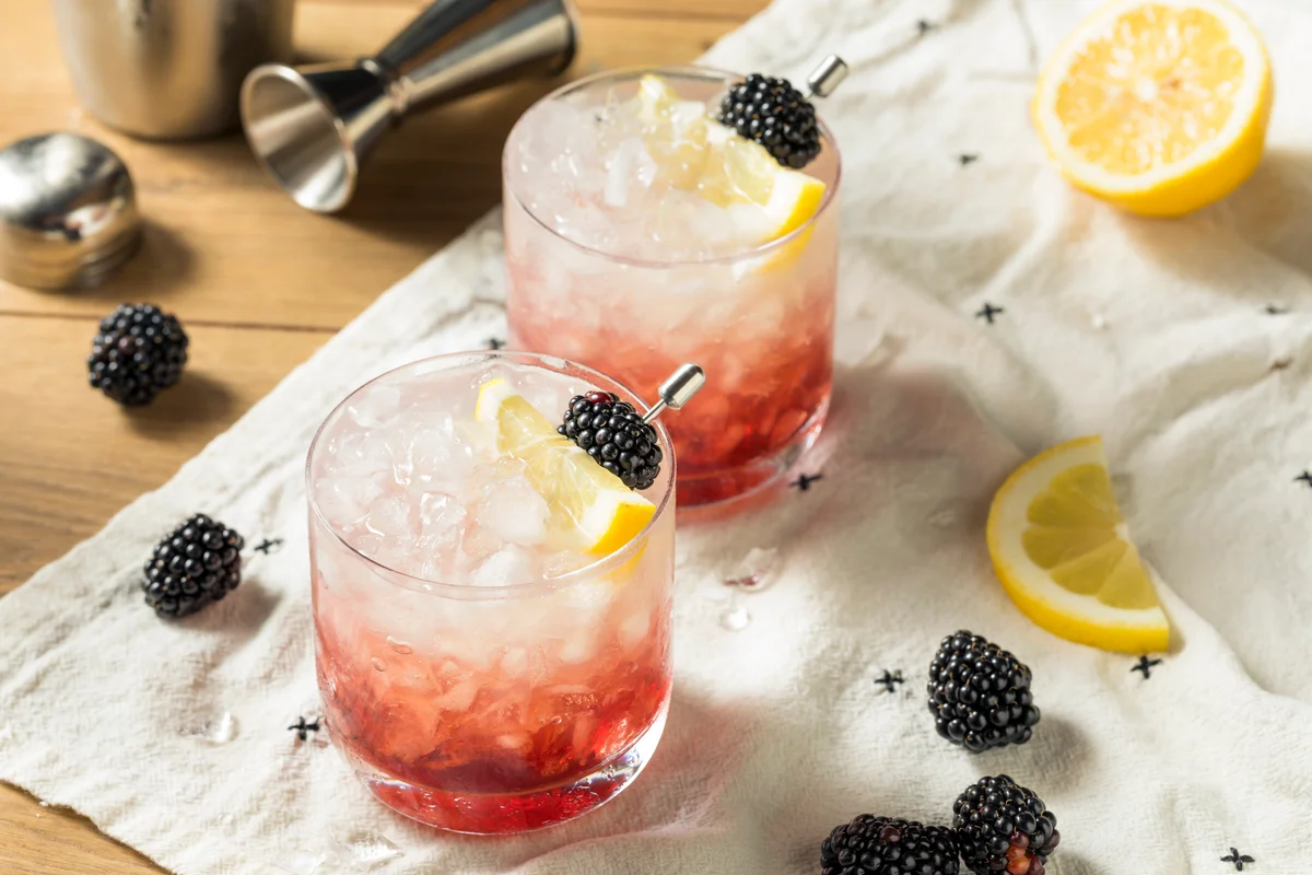 bramble purple layered cocktail
