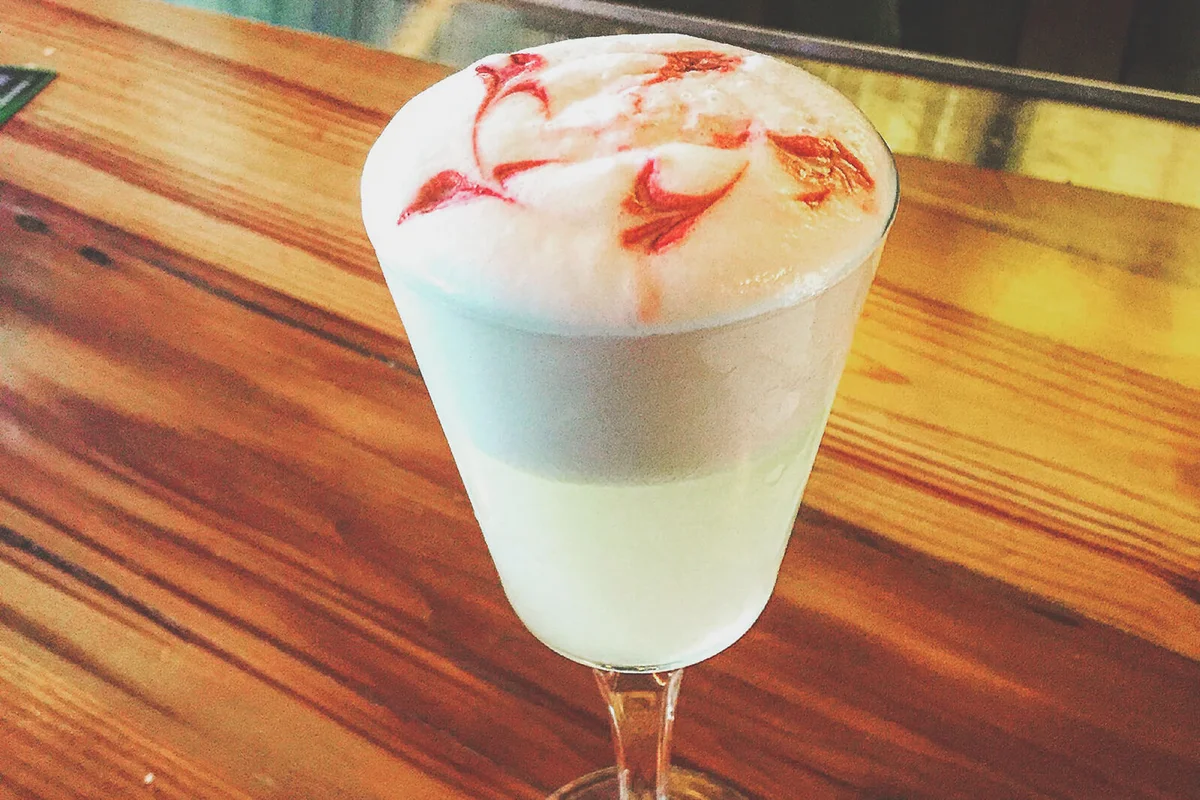 Close-up of gin fizz