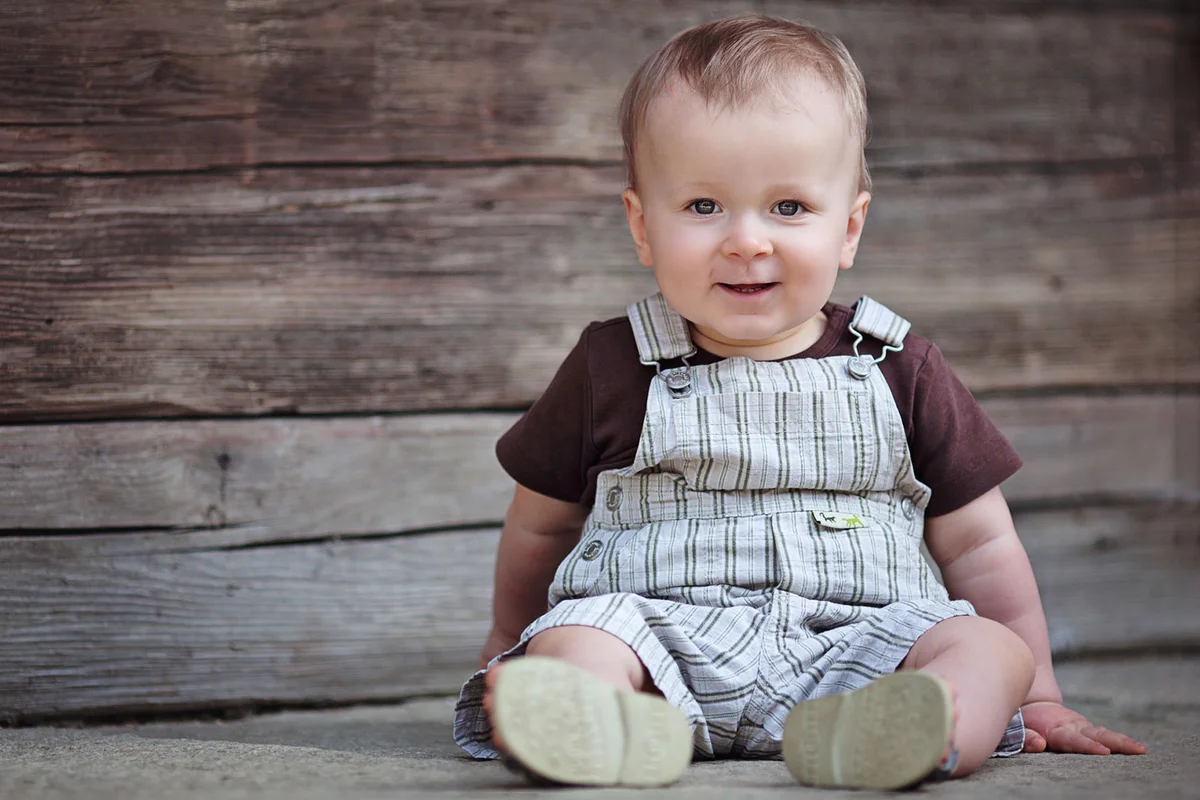 baby boy on front porch