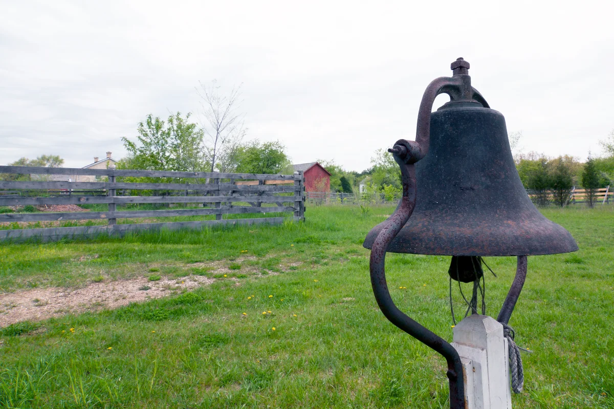 Rusty bell used to call farm hands to dinner
