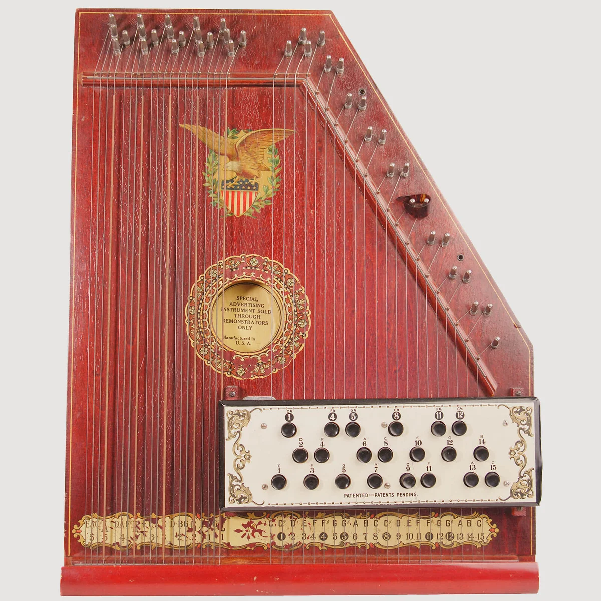 Antique wooden autoharp from the early 20th century