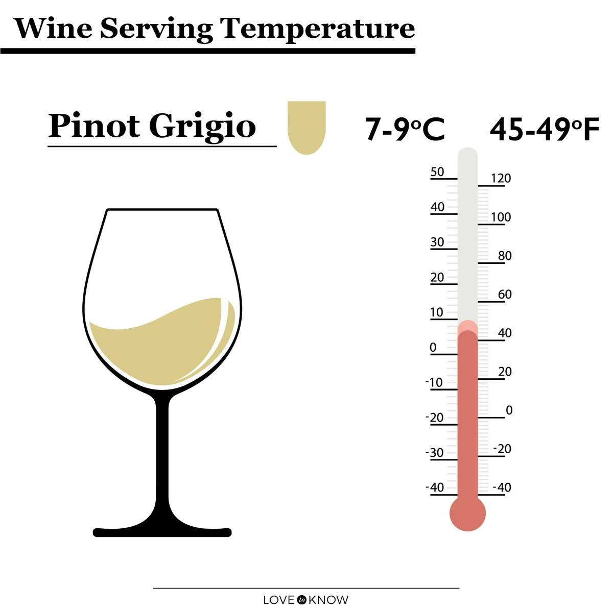 Pinot Grigio Serving Temperature Infographic