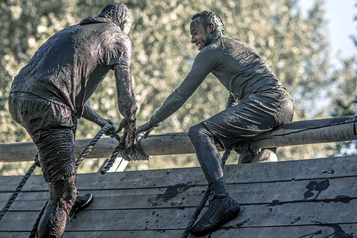 Mud run obstacle course
