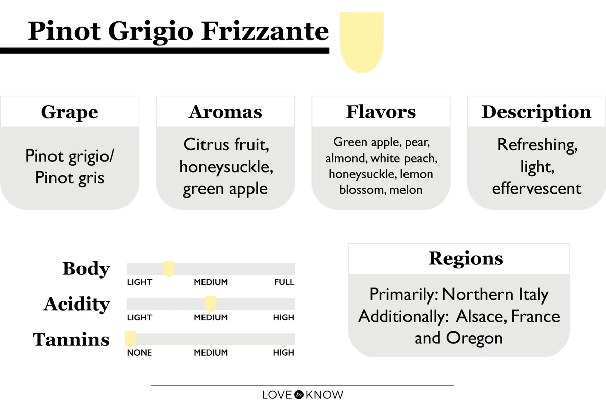 Wine varietal infographic fizzy pinot grigio