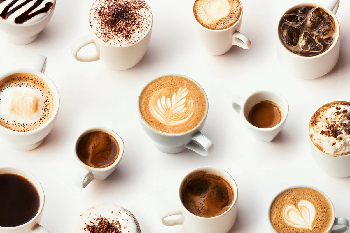 Many different types of gourmet coffee
