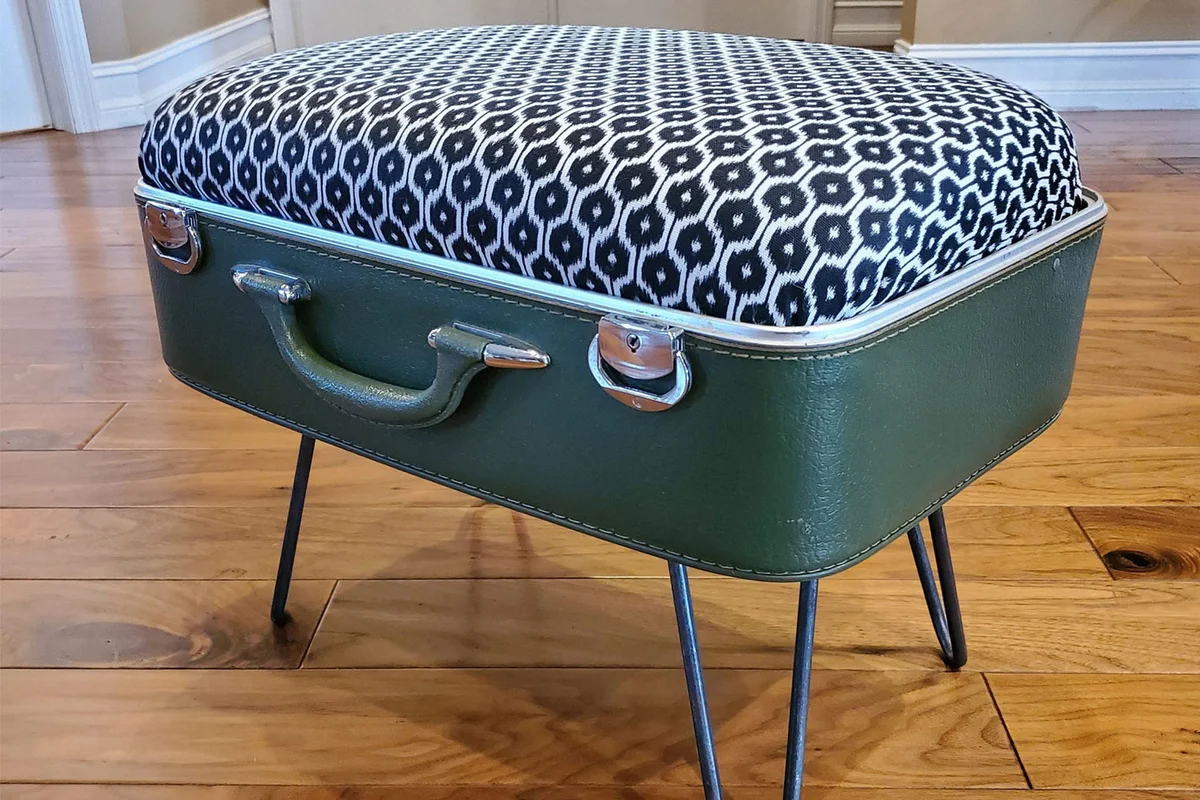 vintage suitcase ottoman